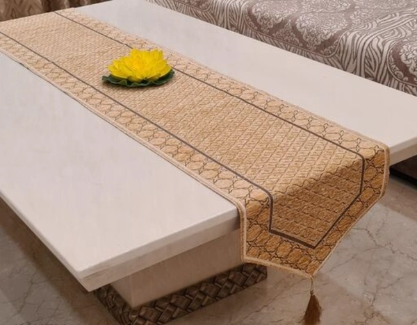 High Quality Embroidred Cotton Table Runner( Size16X72 Inch) - Beige, Cotton, Pack of1